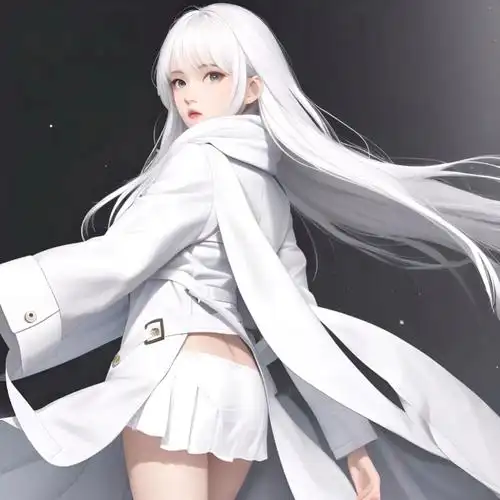 【ai绘图】白毛白风衣白的美少女你喜欢吗?