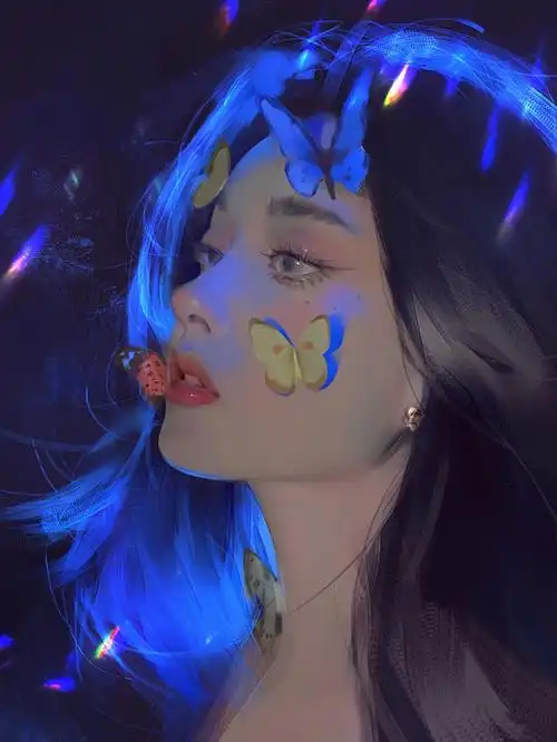 前几天画的一张蓝色背光的图