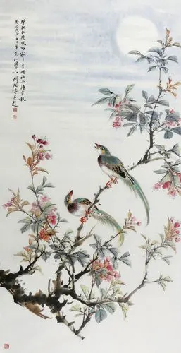 nbsp刘阔花鸟作品色彩艳丽美妙无限