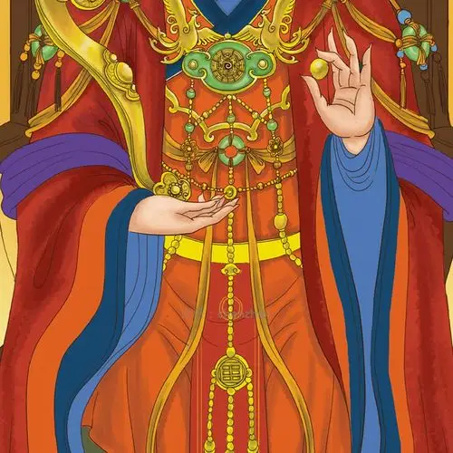 王母娘娘画像西王母瑶池金母供奉神仙水陆画卷轴挂画丝绸装饰画