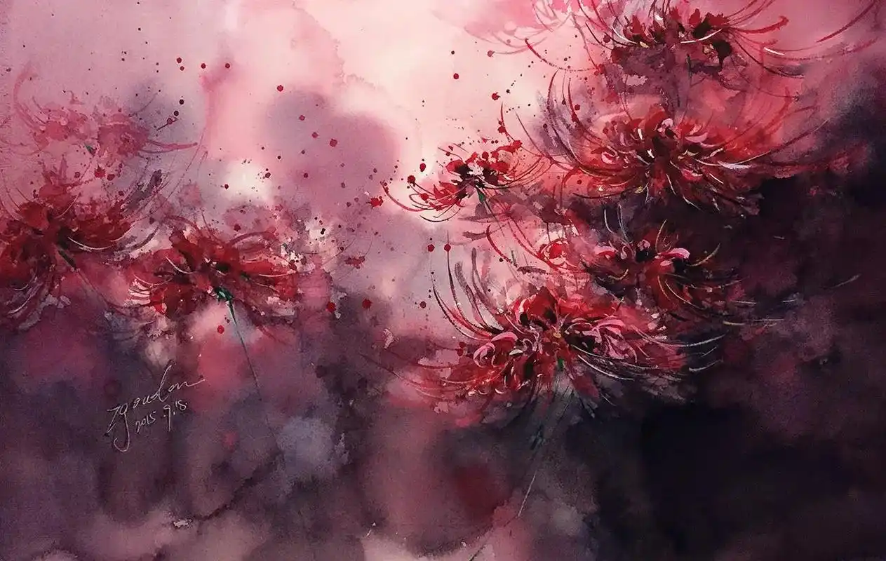 "彼岸花,花开无叶,生叶无花,相念相惜却不得相见.忘川河 - 抖音