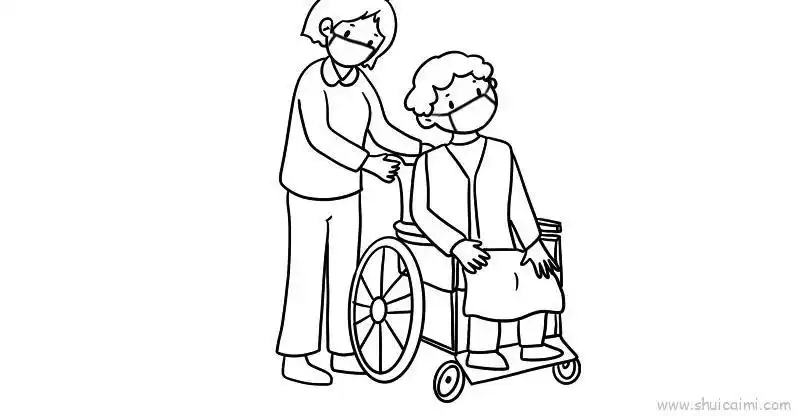 疫情看夕阳老人儿童画怎么画疫情看夕阳老人简笔画顺序