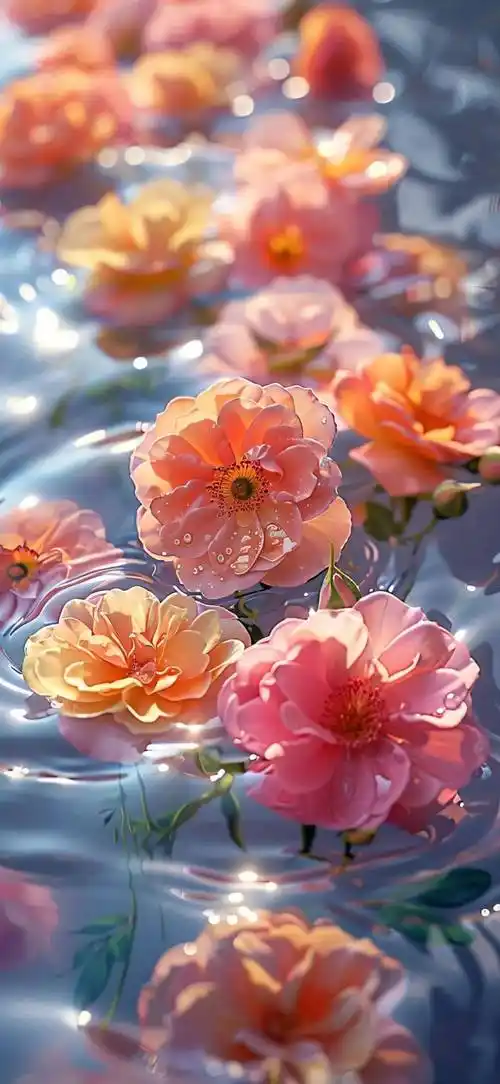 壁纸合集 | 水中花壁纸好灵动,当锁屏绝美!