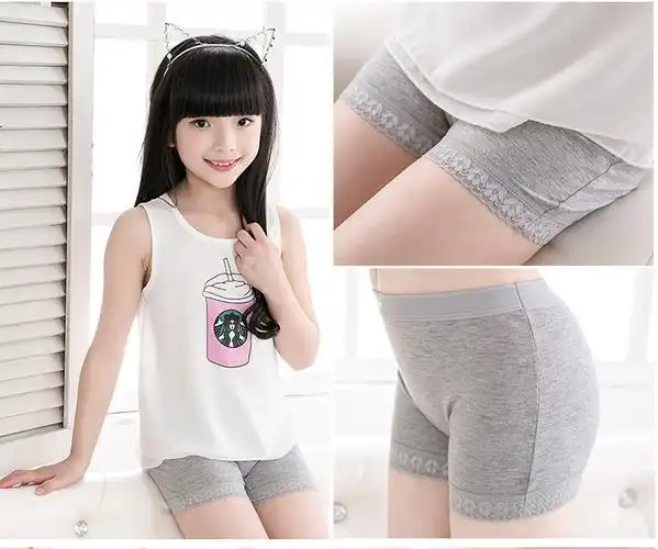 女童打底内裤安全裤女孩防走光纯棉内裤蕾丝边中大童3-5-7-9岁夏