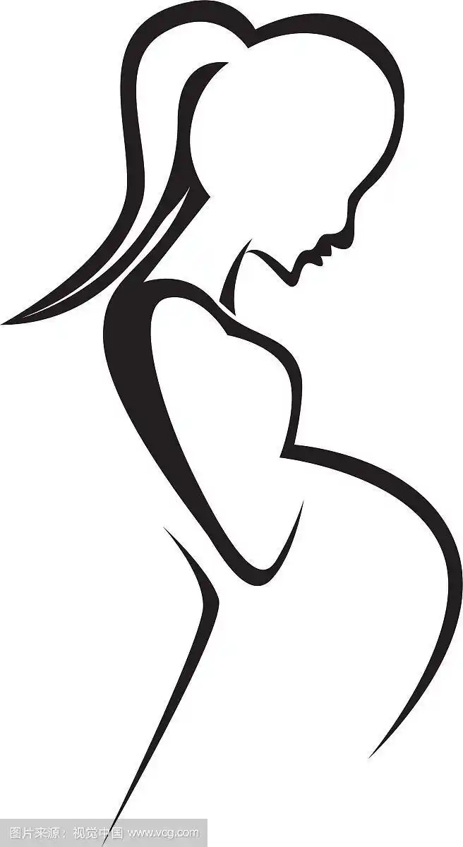 孕妇线条艺术符号模板