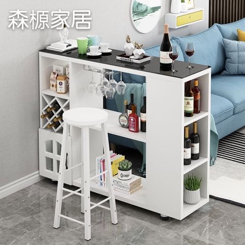 欧式家用吧台桌简约现代吧台桌酒柜客厅餐厅隔断柜简易靠墙小吧台