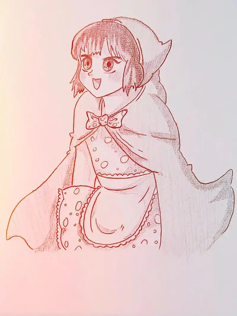 小红帽 #过程图 #绘本 #手绘 #铅笔画  - 抖音