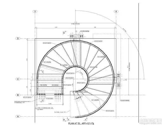 旋转楼梯平面效果图