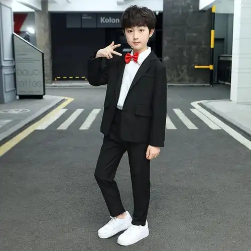 新款儿童西装套装男童主持人礼服钢琴演出服男孩花童西服外套英伦
