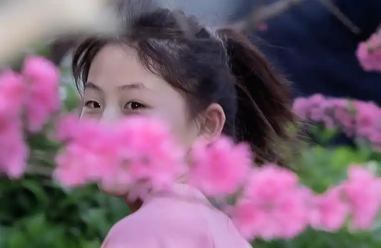 回眸一笑谢春风摄影照片