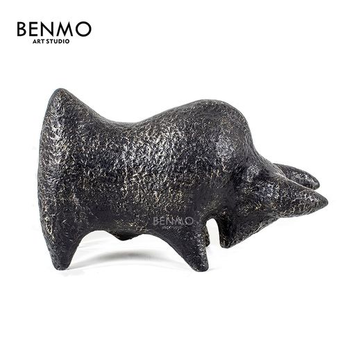 本墨 canton 黑色牛牛摆件白色动物图案简约现代样板间客厅摆件