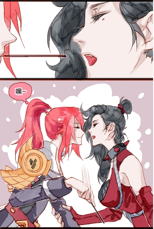 王者荣耀花木兰和阿珂的pocky木兰一脸呆滞的问怎么会这样