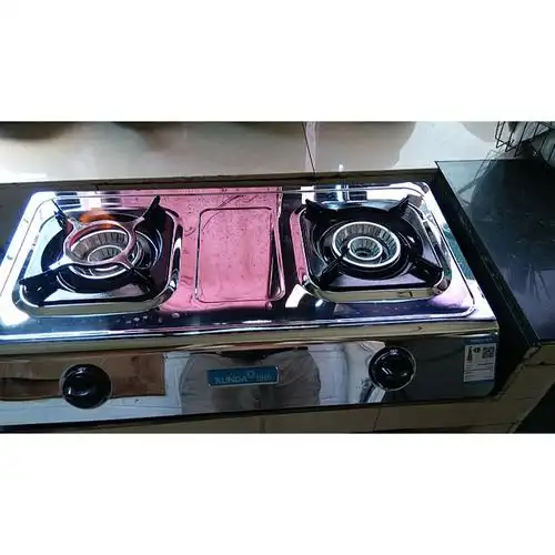 迅达燃气灶ds108燃气灶台式双灶不锈钢家用灶液化气灶猛火炉