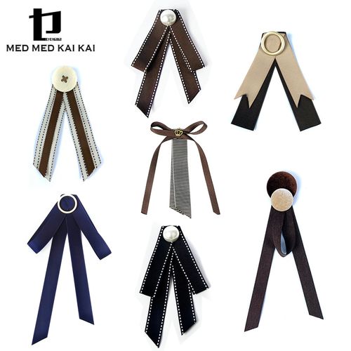 飘带领结女胸花胸针衬衫领口装饰日系领针学生职业丝带领花扣针潮