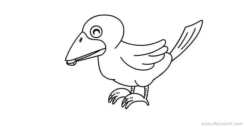 乌鸦儿童画怎么画 乌鸦简笔画顺序