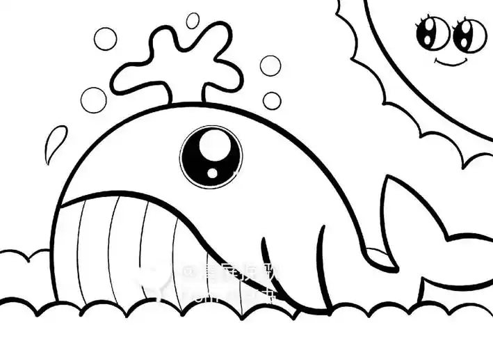 可爱的鲸鱼海底世界创意画