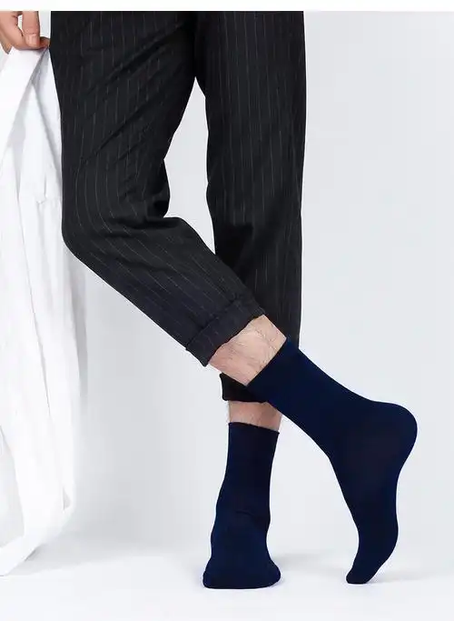 蓓乐妃皮鞋袜子男士春夏季中筒棉袜黑色商务正装长款中年爸爸元素大人