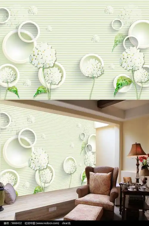 3d蒲公英电视背景墙