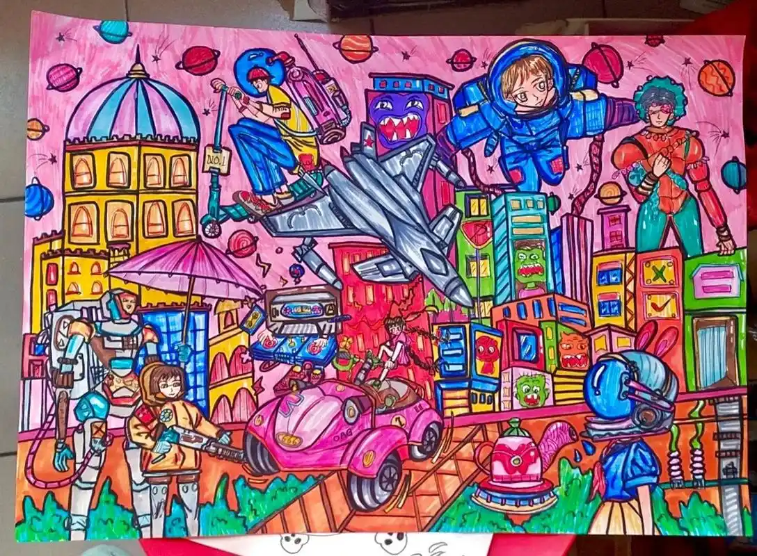 小蜜蜂绘画儿童科幻画合集