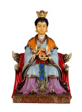 眼光娘娘铜像彩绘眼光圣母惠照明目元君神明泰山奶奶手工桌面摆件