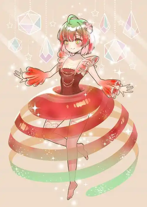 りんごの拟人化|现実ピリカ的苹果插画图片