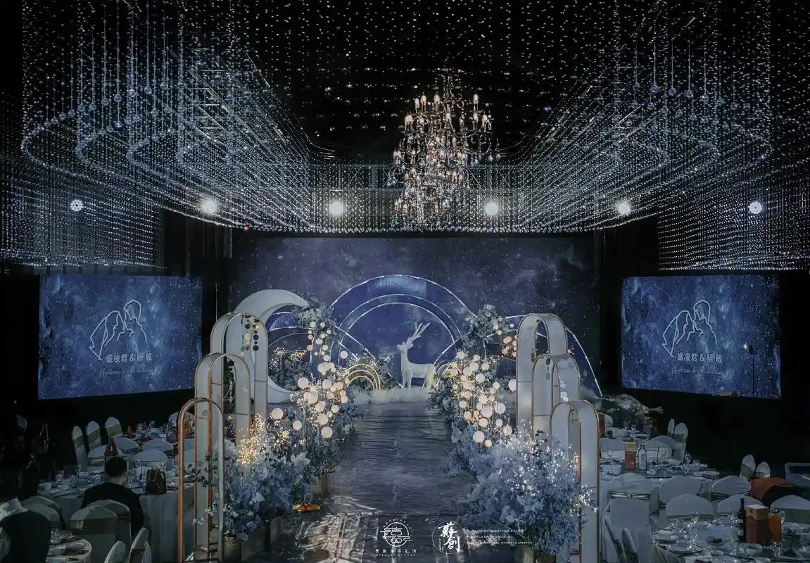 唯美蓝色梦幻星空#婚礼场景#婚礼现场 #婚礼那天的 - 抖音