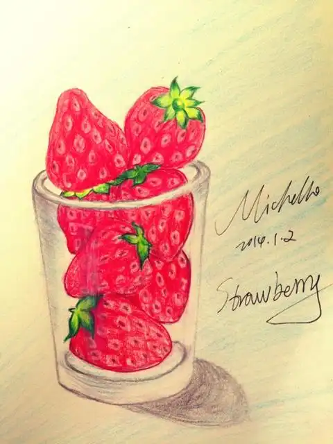 2 strawberry!加班累了就涂涂草莓!看着特清爽!下周准备做四维,期待!