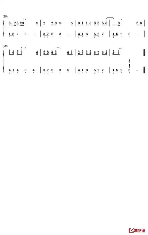 潇湘雨钢琴简谱-数字双手-胡彦斌2