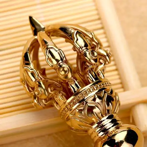 黄铜九股金刚杵密宗金刚铃法器纯铜纯手工精品降魔杵摆件藏式新款