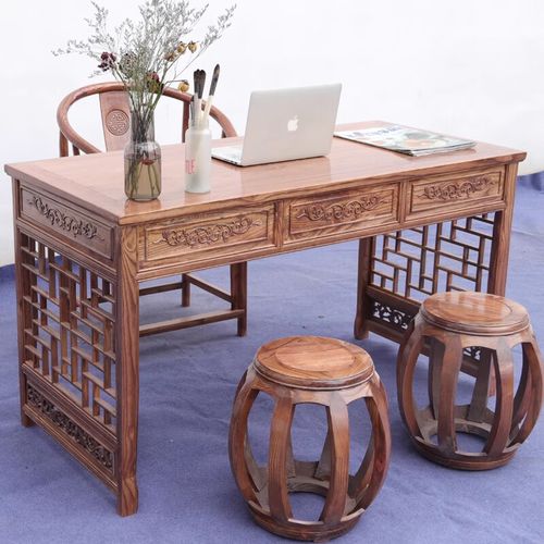 林氏顾家新中式实木书桌古电脑桌写字台中医馆诊桌家