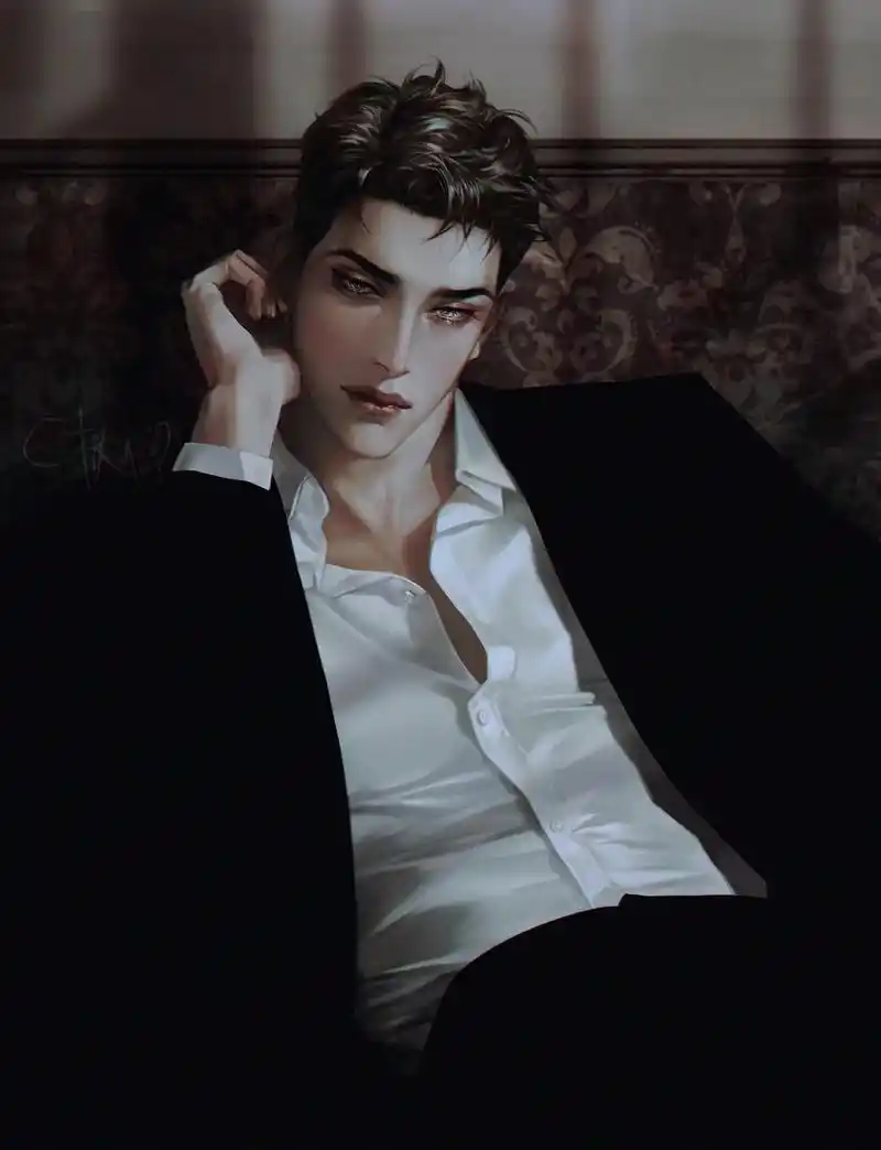 图源推特,画师看图片水印#霸总氛围感 #西装杀 #邪魅古风男主