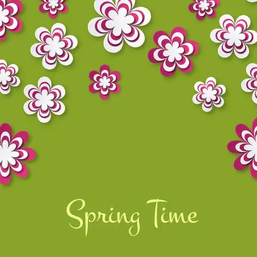 绿色和粉红色春天背景图片