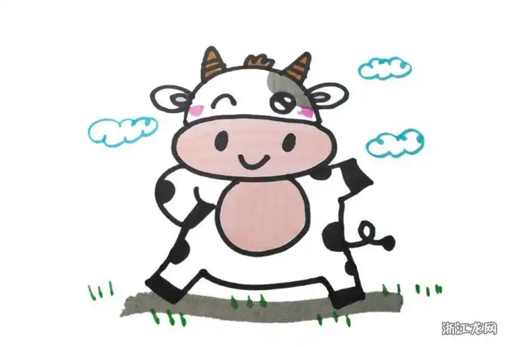 可爱的小牛简笔画图片大全