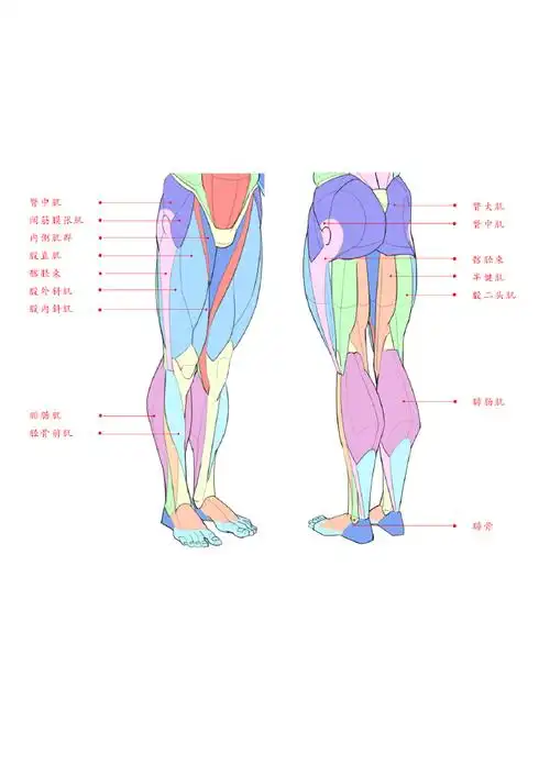 腿部肌肉结构解析～大木画画绘画课堂超话#人体结构##速写