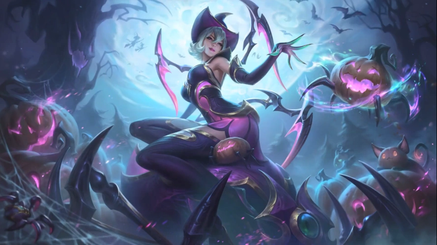 lol2020伊莉丝万圣节皮肤魅惑女巫特效分享-蜘蛛女皇万圣节皮肤魅惑女