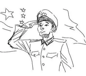 敬礼的军人简笔画敬礼的军人简笔画侧面全身