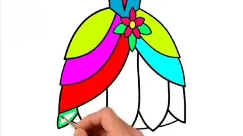 小兔子简笔画花裙子