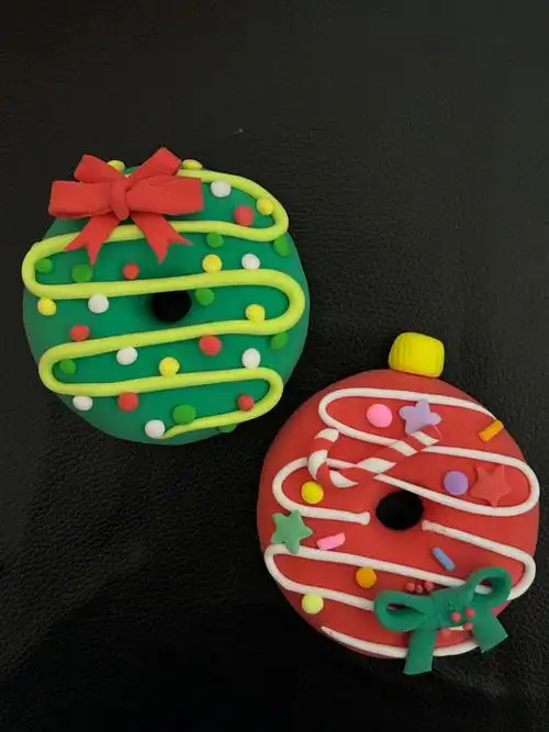 超轻粘土手工  #石塑粘土  #圣诞节  #圣诞  #圣诞快乐  #甜甜圈