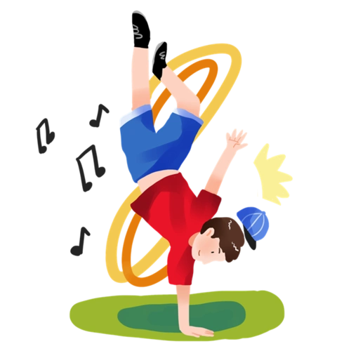 跳街舞的男孩卡通图片