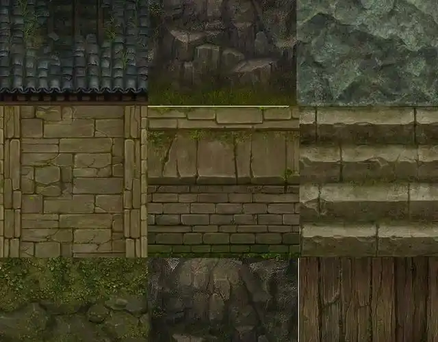 笑傲江湖手绘写实游戏场景地表贴图