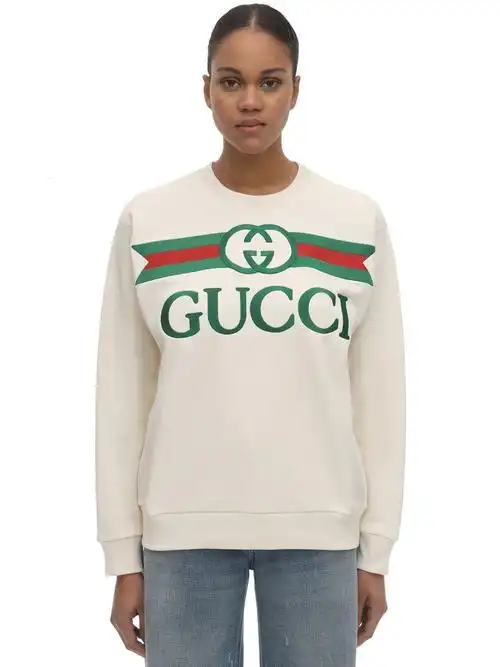 logo-embroidered loopback cotton-jersey sweater in 9230 garden