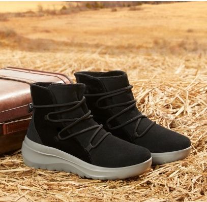 skechers斯凯奇厚底增高轻质舒适棉鞋一脚脚蹬雪地时尚雪地靴