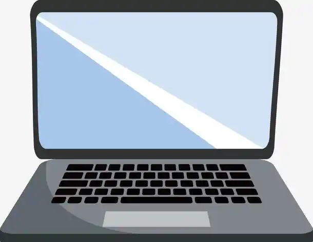 笔记本电脑卡通学习办公用品矢量