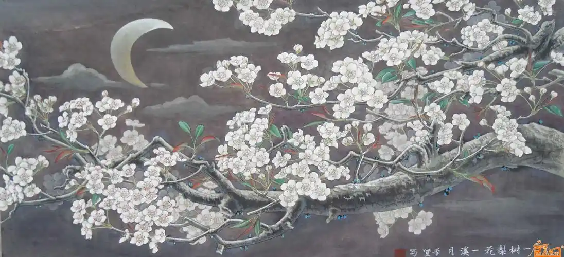工笔名家 李长贤 - 一树梨花一溪月