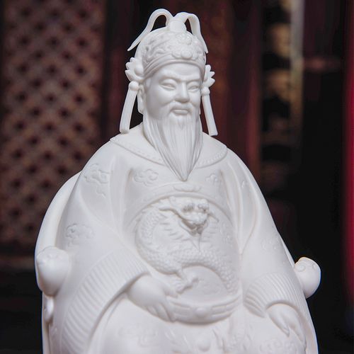 戴玉堂 陶瓷摆件《文财神比干像》德化刘铭志财神爷神像 家居饰品 -