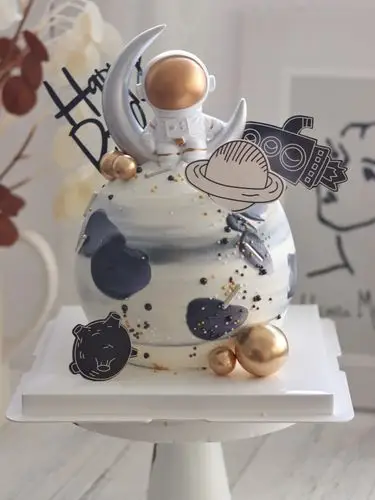 宇航员小王子网红生日蛋糕上海广州深圳同城配送男孩周岁百天定制