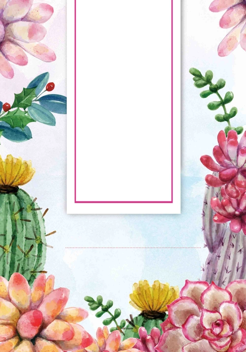 手绘植物花店海报背景模板