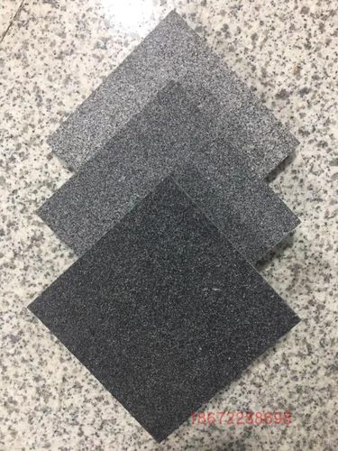 湖北随州火烧面石板材天然石材庭院地板砖户外芝麻黑火烧石地砖