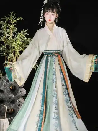 mzploi原创晋制汉服女款交领齐腰破裙新款魏晋中国风古装女古风女装