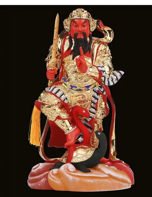 三漫陀樟木玄天上帝北极真君北帝武当山真武大帝神像道教祖师木雕 站